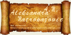 Aleksandra Matropazović vizit kartica